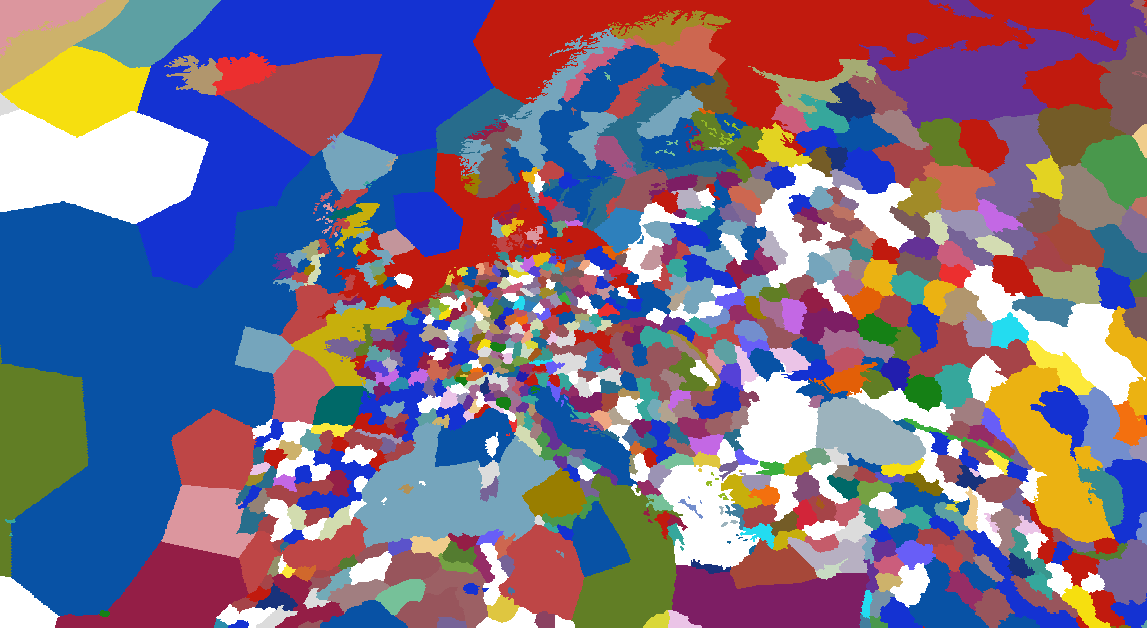 Second attempt at political map rendering with visible bugs or incorrect province colors